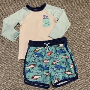 Toddler Boys Swim Set - Rashguard & Swim Trunks